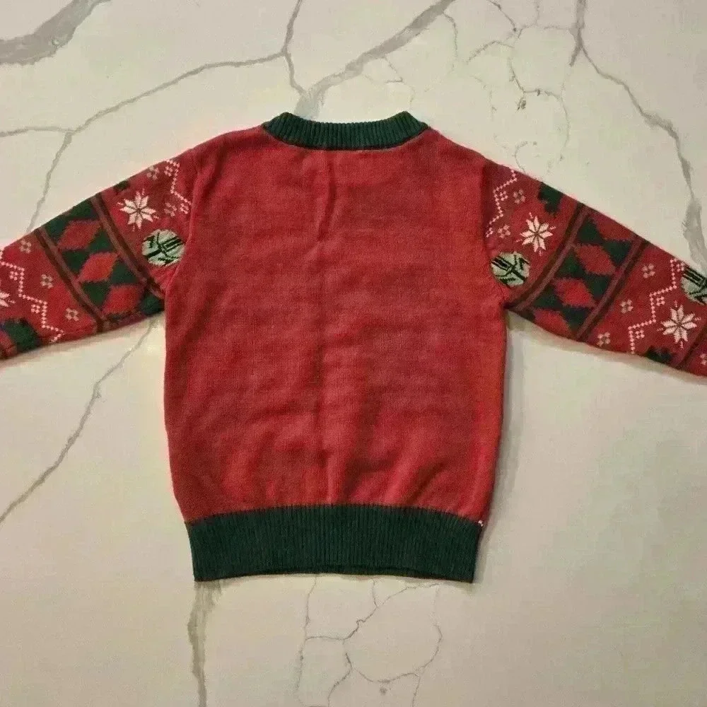 Star Wars Grogu Ugly Christmas Sweater Red Green Baby 18 months